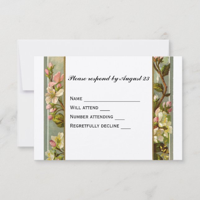 Vintage Lily Cross RSVP Card (Front)