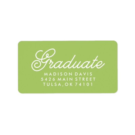 Vintage Lime Green | Graduation Address Label