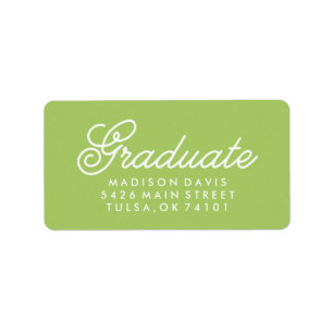 Vintage Lime Green Graduation Label