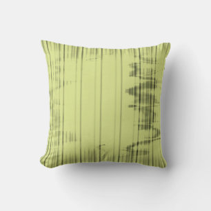 Vintage Lime Stripes Pattern Abstract Art Cushion