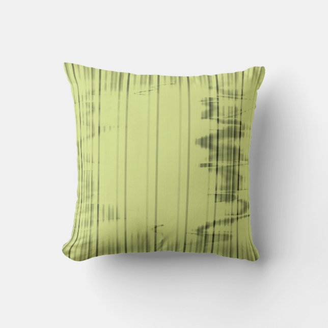 Vintage Lime Stripes Pattern Abstract Art Cushion (Front)