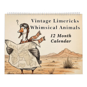 Vintage Limericks Whimsical Animals   Nonsense Calendar