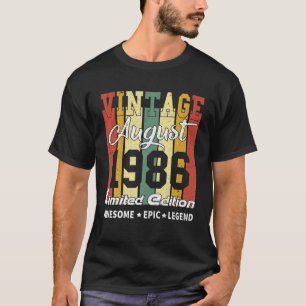 Vintage Limited Edition Birthday Decoration August T-Shirt
