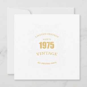 Vintage Limited Edition Made In 1975 Birthday Gift Invitation