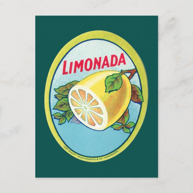 Vintage Limonada Label Postcard (Front)