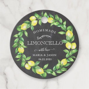 vintage limoncello lemon wreath product tag