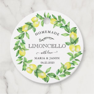 Vintage Limoncello Lemon Wreath Product tTag Favour Tags