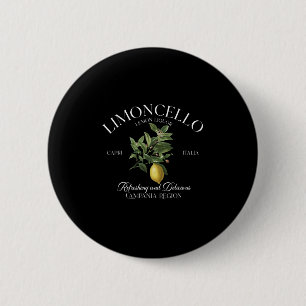 Vintage Limoncello Refreshing Lemon Graphic Italy 6 Cm Round Badge