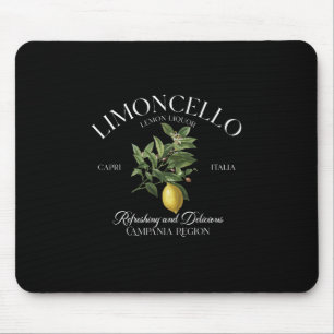 Vintage Limoncello Refreshing Lemon Graphic Italy Mouse Pad