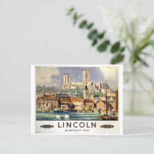 Vintage Lincoln Cathedral British Railways Travel Postcard
