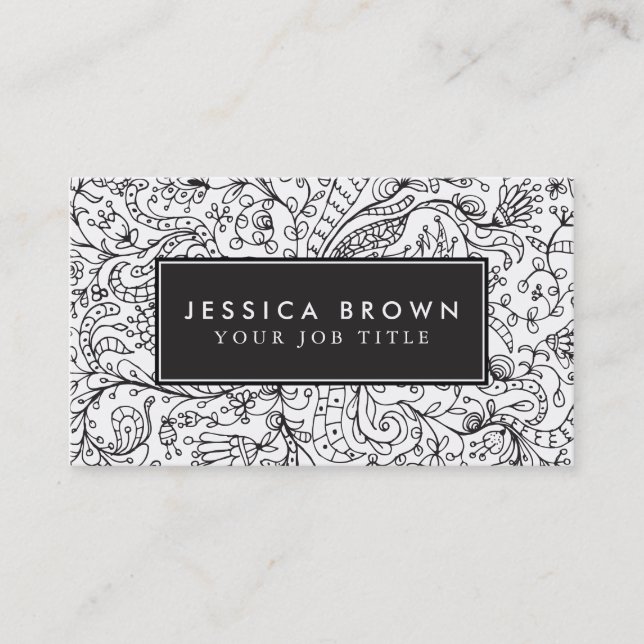 Vintage line art Business Card Template (Front)