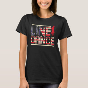 Vintage Line Dance Usa Flag Dance Country Line Dan T-Shirt