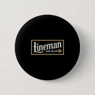 Vintage Lineman Blue Collar Retro Gift For Men Wom 6 Cm Round Badge