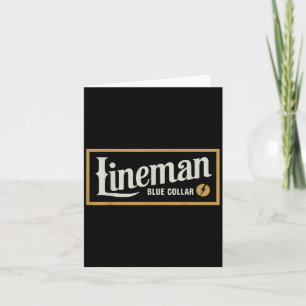 Vintage Lineman Blue Collar Retro Gift For Men Wom Card