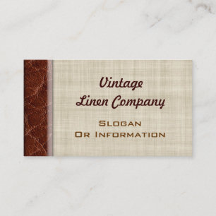 Vintage Linen And Leather Business Cards