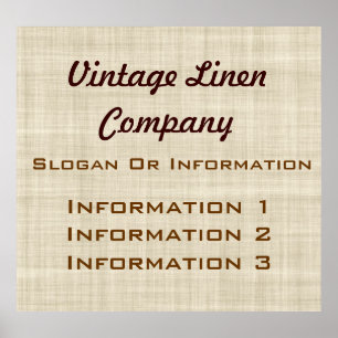 Vintage Linen Large Poster Sign