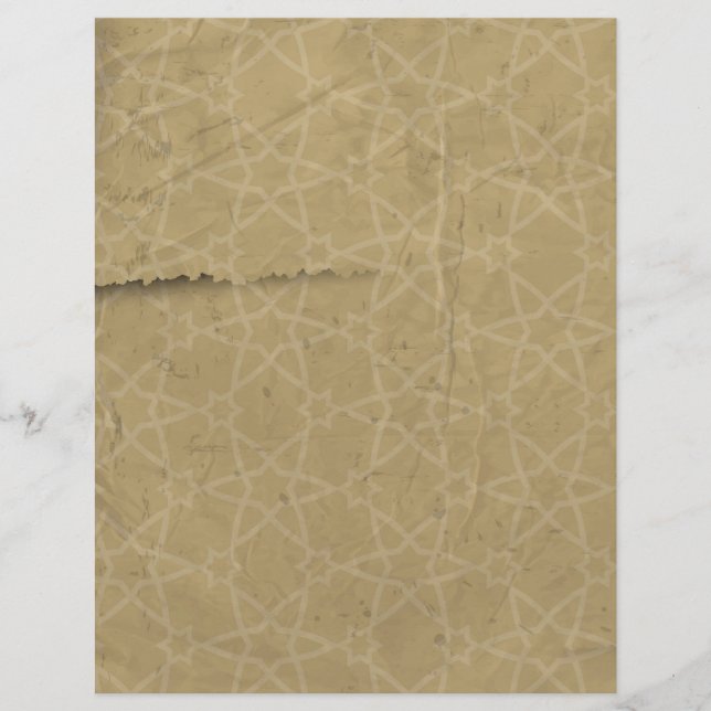 Vintage Linen Stars Paper Letterhead (Front)