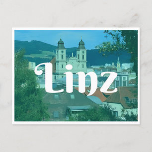 vintage Linz Austria city d'Autriche Travel Postcard