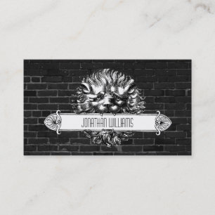 Vintage Lion Black & White Unique Business Cards