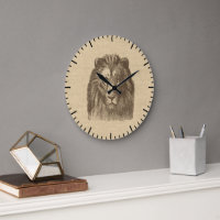 Vintage Lion Illustration on Burlap