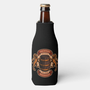 Vintage Lion Oak Barrel Personalised Brewery Beer Bottle Cooler