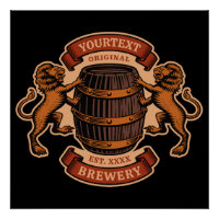 Vintage Lion Oak Barrel Personalised Brewery Beer