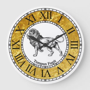 Vintage Lion Personalise Large Clock