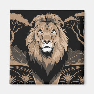 Vintage Lion Portrait Magnet