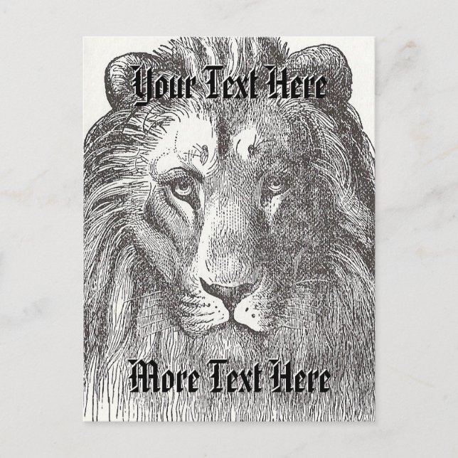 Vintage Lion Postcard (Front)
