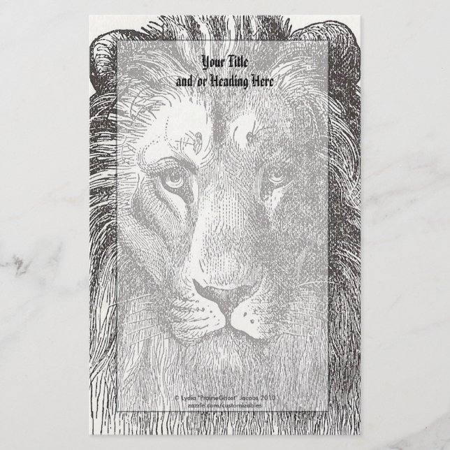 Vintage Lion Stationery (Front)