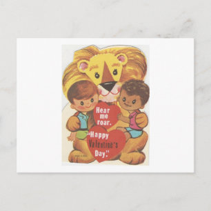 Vintage Lion Valentine Holiday Postcard