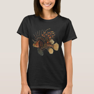 Vintage Lionfish Fish, Marine Ocean Life Animal T-Shirt