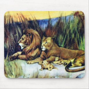 Vintage Lions Mouse Pad