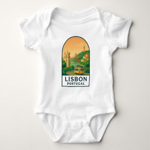 Vintage Lisbon Portugal – Retro Travel City Baby Bodysuit