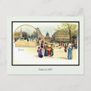 Vintage litho Paris in 1897 2 of 6 Postcard