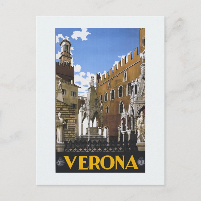 Vintage Litho Travel ad Verona Italy Postcard (Front)