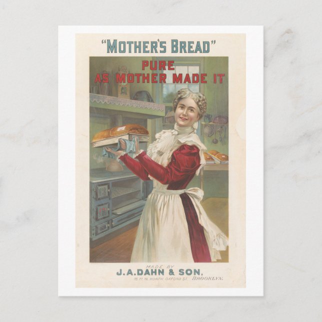 Vintage Lithograph Advertisement for Bread Postcard (Front)