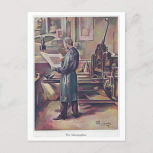 Vintage Lithographer + Lithograph Postcard