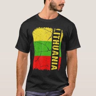 Vintage Lithuanian Flag Lithuania Pride Roots Heri T-Shirt