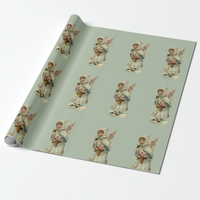 Vintage Little Angels Wrapping Paper (Unrolled)