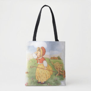 Vintage Little Bo Peep Mother Goose Nursery Rhyme Tote Bag
