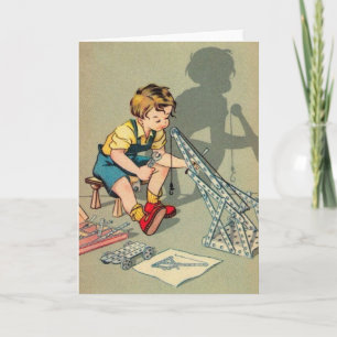 Vintage Little Boy Greeting Card