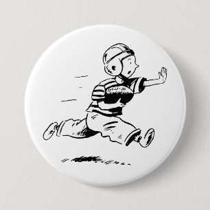 Vintage Little Boy Running Back American Football 7.5 Cm Round Badge