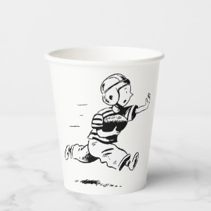 Vintage Little Boy Running Back American Football Paper Cups