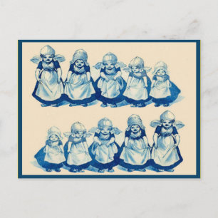 Vintage little Dutch girls Postcard