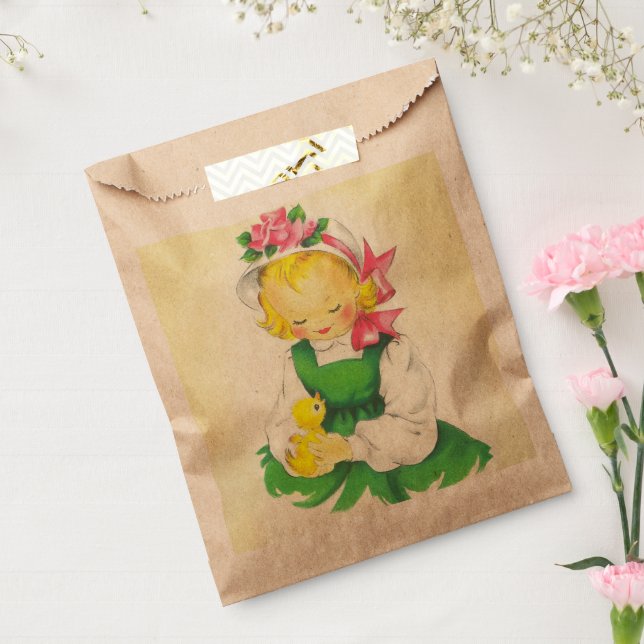 Vintage Little Girl Retro Cute Favour Bag (Sealed)