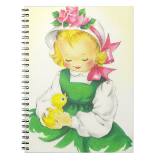 Vintage Little Girl Retro Cute Notebook
