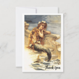 Vintage Little Mermaid  Thank You Card