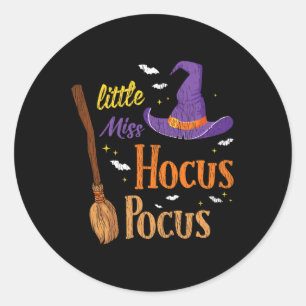 Vintage Little Miss Hocuss Pocuss Halloween witche Classic Round Sticker