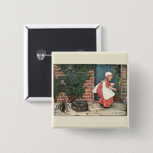 Vintage Little Miss Muffet Spider Nursery Rhyme 15 Cm Square Badge